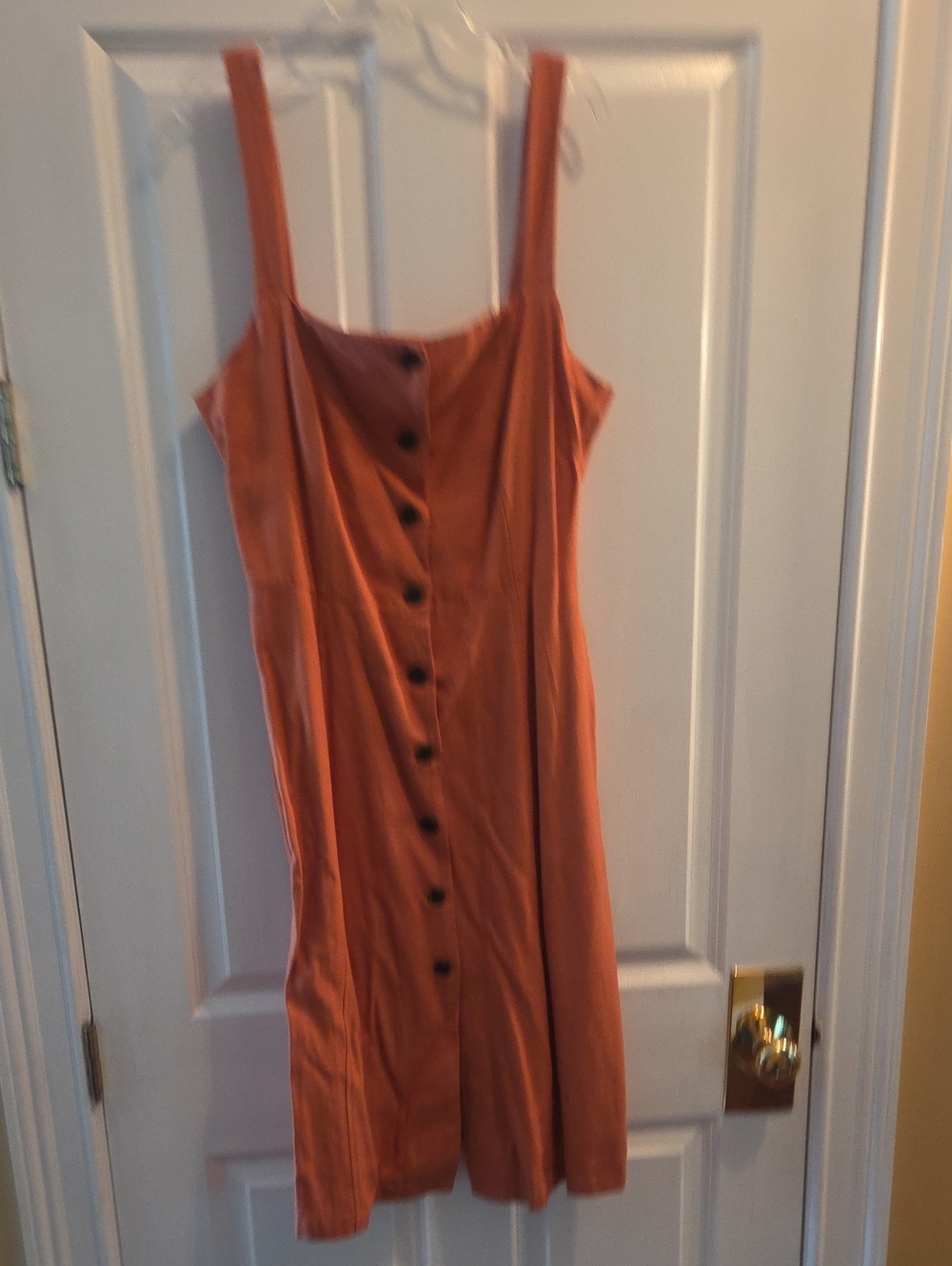 GAP Button-Front Mini Dress in Rust Orange - 8 Tall